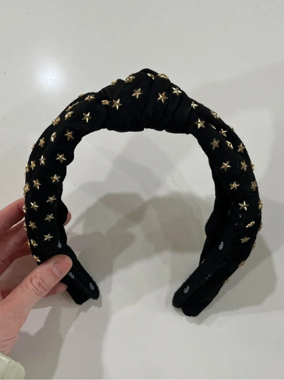 Black Star-Studded Knotted Headband